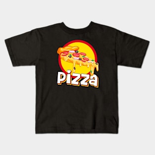 Pizza Cheesy Slice Delicious Kids T-Shirt